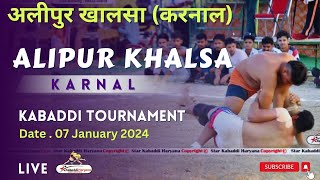 🔴LIVE  Alipur Khalsa Karnal  Mini Open Kabaddi Tournament  07 Jan 2024 [upl. by Annaicul406]