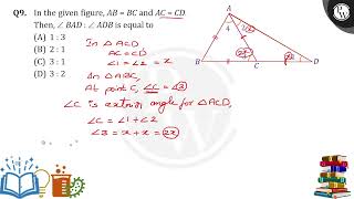 In the given figure ABBC and ACCD Then BAD  ADB is equal [upl. by Artemahs]