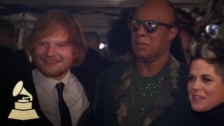 Ed Sheeran amp Stevie Wonder  Backstage Interview  58th GRAMMYs [upl. by Gusba]