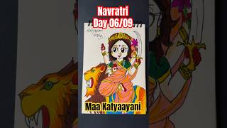 Navratri Day 0609 Maa Katyaayani Navdurga Avtaar  Dushehra Vijaydashmi art maadurga sketch art [upl. by Erodoeht]