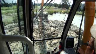 Long Reach Excavator Loading Mud [upl. by Eessac]