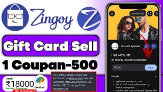 Zingoy Gift Card Sell Kaise Kare  How to Sell Gift Card in Zingoy App  Sale Gift Card on zingoy [upl. by Ellenehs]