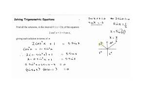 Solving Trigonometric equations in RadiansEdexcel past paper question [upl. by Ziana927]