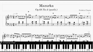 Chopin  Mazurka Op 68 No 4 Posth  Frédéric François Chopin Sheets Tutorial Piano score [upl. by Ivers614]