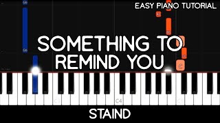 Staind  Something To Remind You Easy Piano Tutorial [upl. by Lewison]