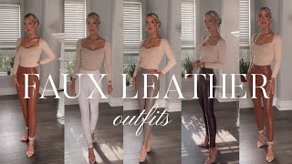 Faux Leather Leggings in Four Colorways  Outfit Ideas  Holly JoAnne White [upl. by Nally]