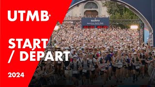 🟥 UTMB  START  DÉPART  Chamonix📍 HOKA UTMB MontBlanc 2024 [upl. by Tillio]