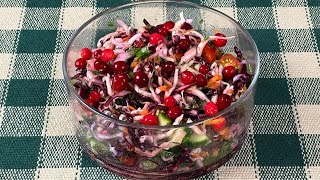 Frisches Salatrezept mit zwei Kohlsorten und Preiselbeeren ❗️ So frisch und lecker ❗️ [upl. by Anail]