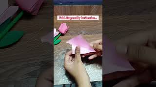 Paper tulips 🌷 aesthetic art creative diy homedecor tulip flowers paper craft 🌷 [upl. by Alberto196]