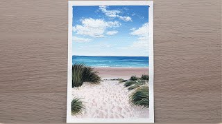 Beach Gouache Tutorial [upl. by Daryn]