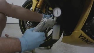 2009 Yamaha R1 Front Brake Fluid Flush [upl. by Chaney]