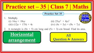 Practice set 35 class 7 maths  Horizontal arrangement [upl. by Ekaj]