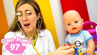 A la bebé Amelia le salen los dientes Como mamá Baby Born en español [upl. by Aitam]