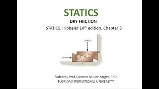 STATICS Example 86 Dry Friction on Wedges [upl. by Vashtee]