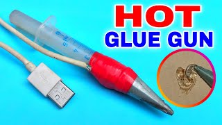 How to Make Hot Glue Gun Machine With Syringe  DIY USB Hot Glue Gun [upl. by Anayet]