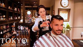 ASMR💈究極に美しいヘアカット・超リラックス空間でのシェービング、ヘッドマッサージ  京都プレミアムバーバー・ダンファー [upl. by Nnylav776]