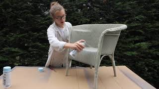 Wicker chair makeover with PlastiKote Garden spray paint [upl. by Analle]