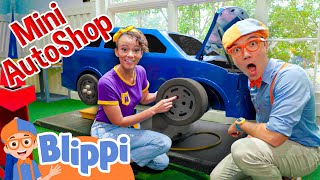 Blippi and Meekahs Mini Autoshop  Excavators and Cars  Vehicles For Kids  Educational Videos [upl. by Deloris]