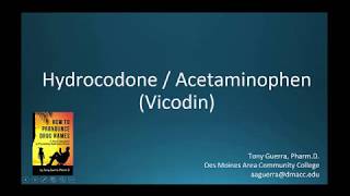 CC How to Pronounce hydrocodone  acetaminophen Vicoden Backbuilding Pharmacology [upl. by Lennad]