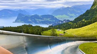 4K UNIQUE Switzerland Bobsleds Ride  Frakigaudi Summer Toboggan Switzerland  4K 60FPS POV [upl. by Ahsok]