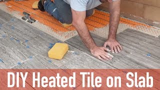 DIY Heated Tile Floor on Slab [upl. by Tuppeny212]