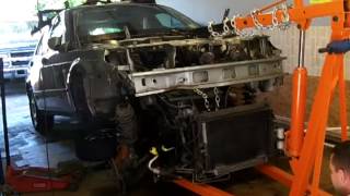 2001 Saab 95 engine removal through bottom [upl. by Nirol]