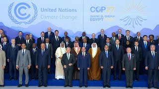 COP 27 Family photo of the heads of state and government  AFP [upl. by Hephzibah]