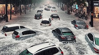 A few minutes ago Gniezno Poland sank in 2 hours flooding severe hailstorm [upl. by Kale]