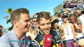 Sebastian Vettel  Poolparty nach MonacoSieg 2011 [upl. by Eneroc2]