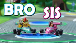 RACECARS LEVEL  Super Mario Party Jamboree BRO VS SIS Roll em Raceway [upl. by Crary]