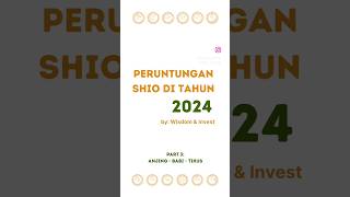 Peruntungan Shio tahun 2024 part 3  Shio Anjing Babi Tikus [upl. by Oramlub]