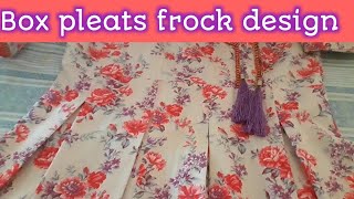 Box pleated frock cutting and stitching  how to make box pleats frock in easy method [upl. by Nolubez]