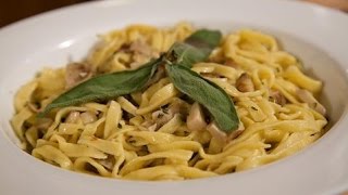 Homemade Tagliatelle with Porcini Mushrooms  Rossellas Cooking with Nonna [upl. by Oiretule95]