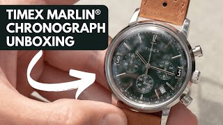 Timex Marlin Chronograph Watch Unboxing with Green Dial amp 40mm Case [upl. by Hortensa965]