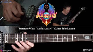 Separate Ways Worlds Apart Guitar Solo Lesson  Journey [upl. by Ulphia]