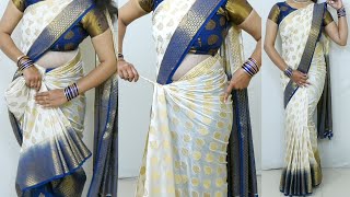 silk saree draping for beginners step by step  easy saree draping guide  sari draping idea [upl. by Hsiwhem288]