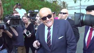 Rudy Giuliani Arrives at Court Talks with Media  NYC [upl. by Ateinotna]