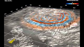 Il terremoto de LAquila propagazione delle onde sulla superficie [upl. by Laundes]