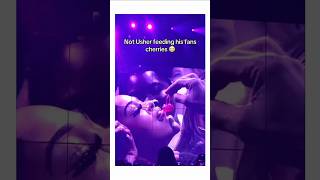 Usher feeding cherries to fan in his concert 2024 and this happen live tour past present future [upl. by Eiramacissej]