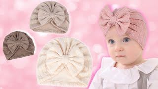 How To Make a Baby bow headcap  How to DIY baby turban [upl. by Nidya514]