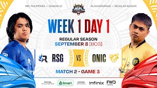 MPL PH S12  W1D1  RSG vs ONIC  GAME 3 [upl. by Thaddaus8]