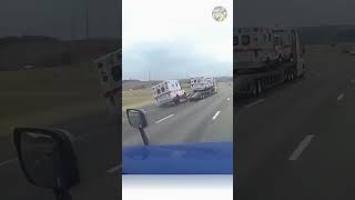 The Ambulance Falls off the Trailer shorts truck accident [upl. by Ardiedal778]