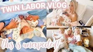 TWIN LABOR VLOG our unexpected birth story  coming home  Olivia Zapo [upl. by Bax]