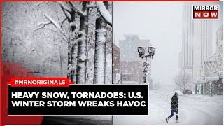 US Winter Storm  Powerful CrossCountry Storm Brings Heavy Snow Tornadoes  US News  World News [upl. by Minardi]