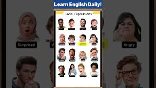 Facial Expressions Vocabulary englishwords englishvocabularylearner englishtips [upl. by Eiduj]