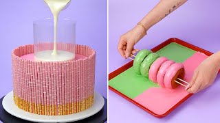 Fancy Sweet Cake Decorating Tutorials  So Yummy Chocolate Cake Decorating Idea [upl. by Lekzehcey]