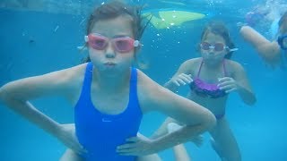 SWIMMING IN THE POOL UNDERWATER  FAMILY VLOG [upl. by Yerffoj]