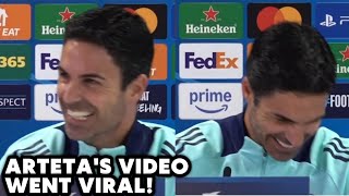 HAHA 😂 Mikel Arteta Can’t Stop Laughing During Press Conference Ahead of Shakhtar Donetsk Clash [upl. by Ttayw]