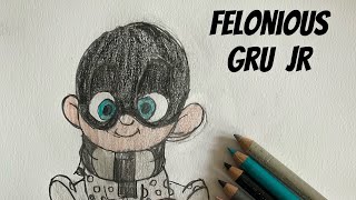 Hey it’s me felonious gru Jr drawing despicableme despicableme4 illumination stevecarrell [upl. by Meraree737]