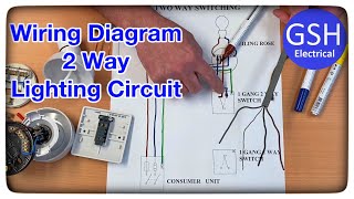 Wiring Diagram 2 Way Switching of a Lighting Circuit Using the 3 Plate Method Connections Explained [upl. by Enilrek]